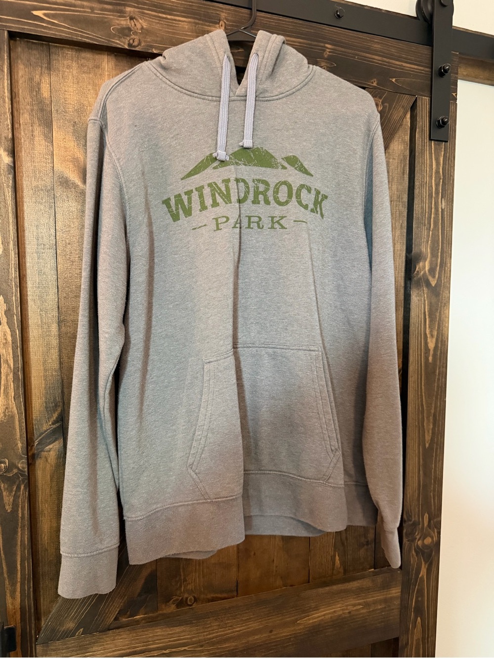 The North Face Gray Pullover Hoodie with Green Logo